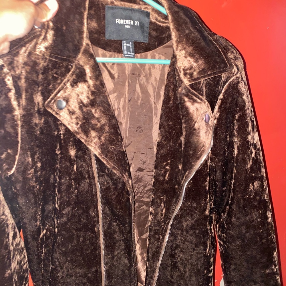 Men’s velvet velour biker jacket